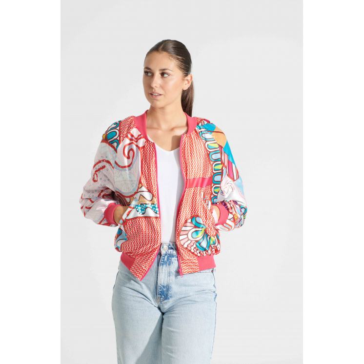 Bomber en satin thème "Sagittaire"