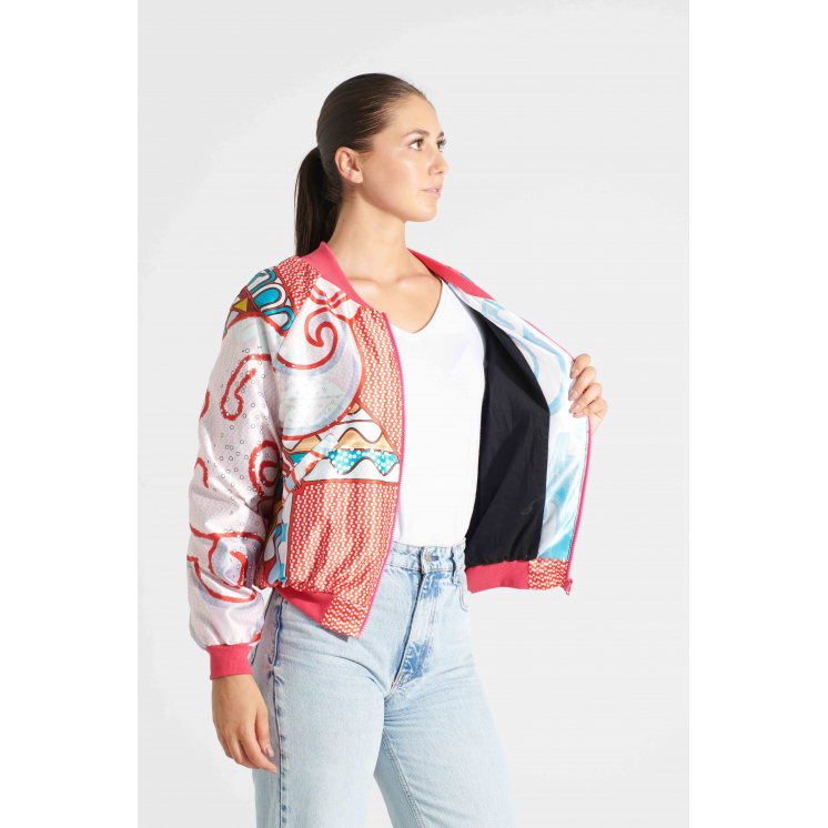 Bomber en satin thème "Sagittaire"