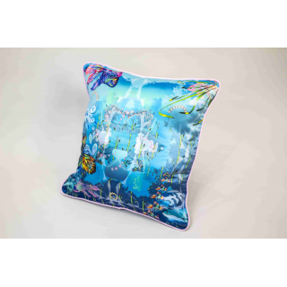 Coussin soie stretch "Poisson"