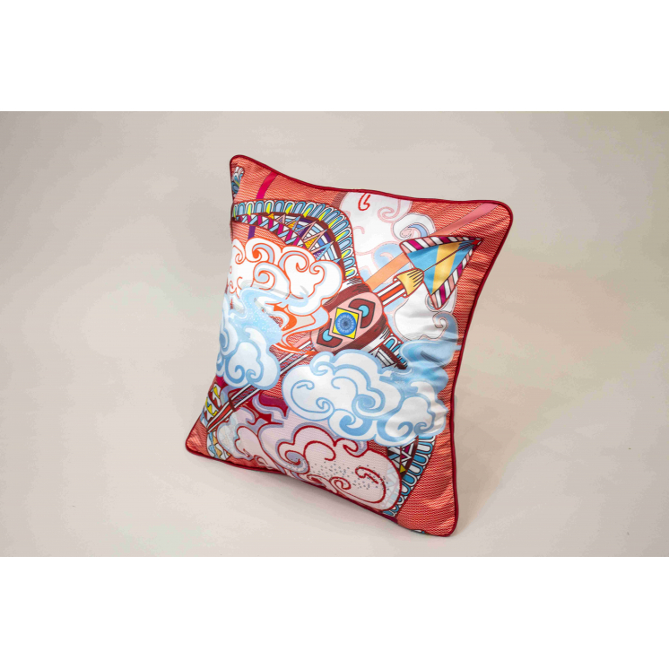 Coussin en soie stretch "Sagittaire"