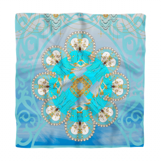 Foulard 100% soie 90x90cm thème “Vierge”