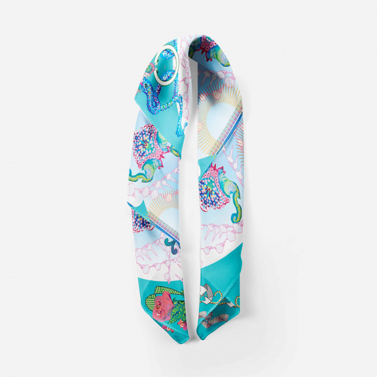 Foulard 90x90cm 100% soie thème “Cooloeuvre”