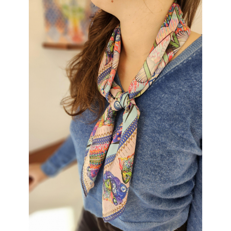 Foulard 90x90cm 100% soie “Provence”