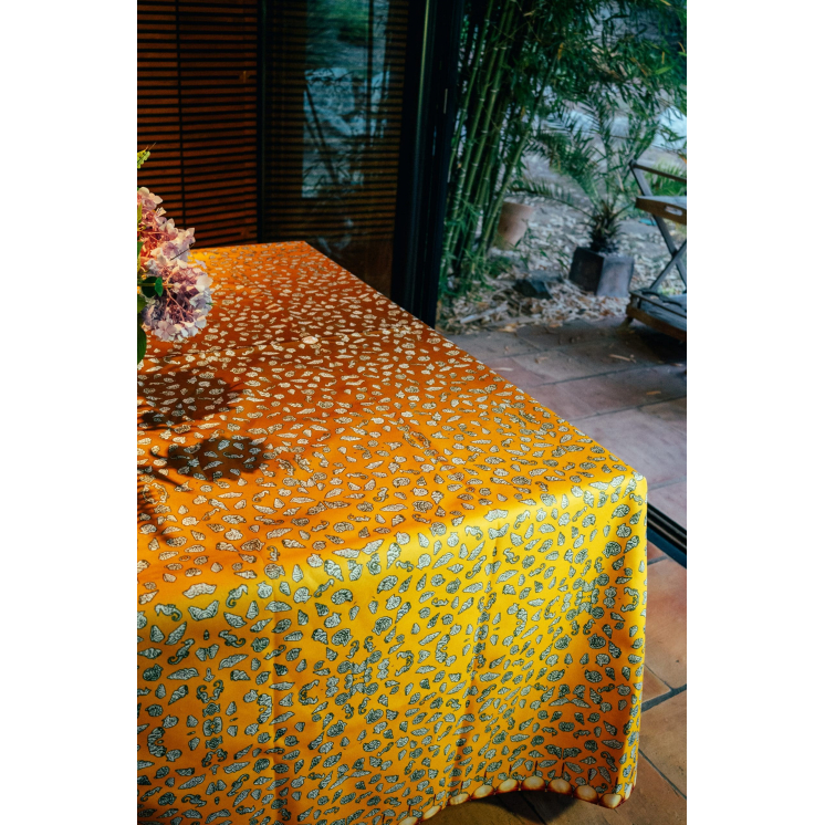 Nappe en matière imperméable thème Goldy 140x280cm