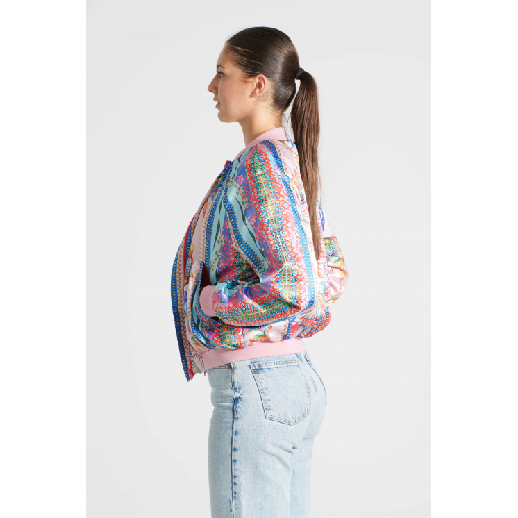 Bomber en satin thème Provence