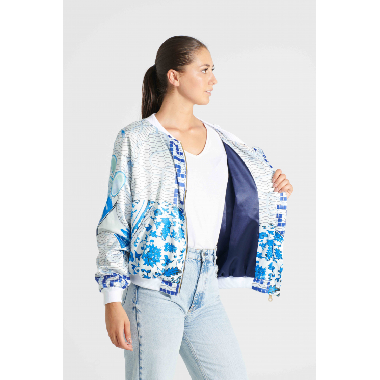 Bomber en satin thème Verseau